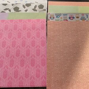 18 12 x 12” scrapbook pages.  9 different patterns